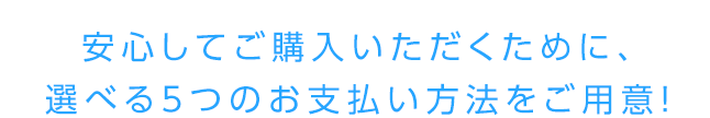 選べる5つのお支払い方法をご用意！